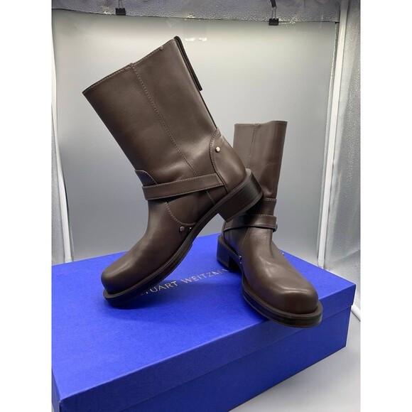 Stuart Weitzman Maverick Pull-On Boots Walnut Brown EU 38 US 7.5 - Picture 16 of 16